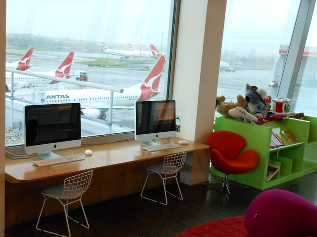 airport lounge for kids at Qantas Club Kids Corner