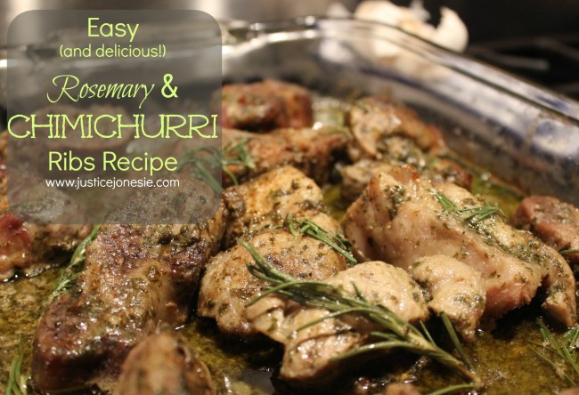 Easy  (and delicious!) Rosemary & Chimichurri  Ribs Recipe via @JusticeJonesie