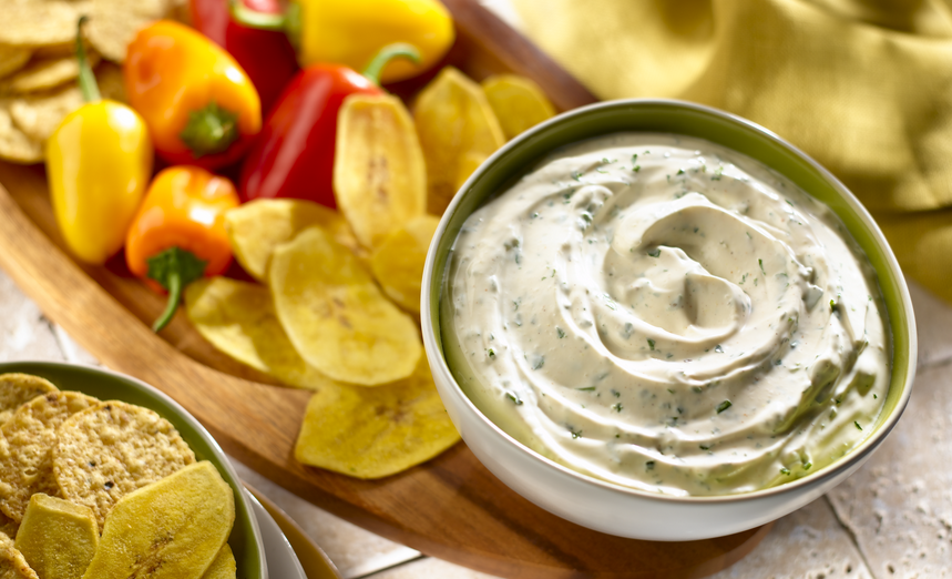 Creamy Jerk dip with plantains via @JusticeJonesie