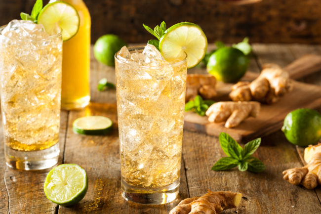 Recipe:Refreshing Golden Ginger Beer with Lime and Mint